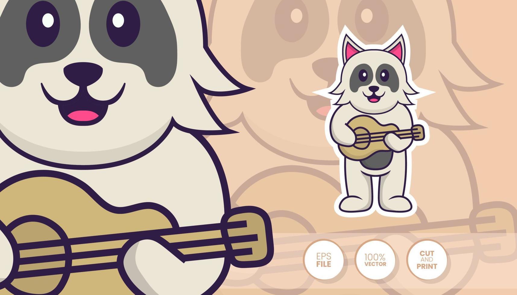 hand getekende illustratie van schattige hond. cartoon karakter concept - stickers vector