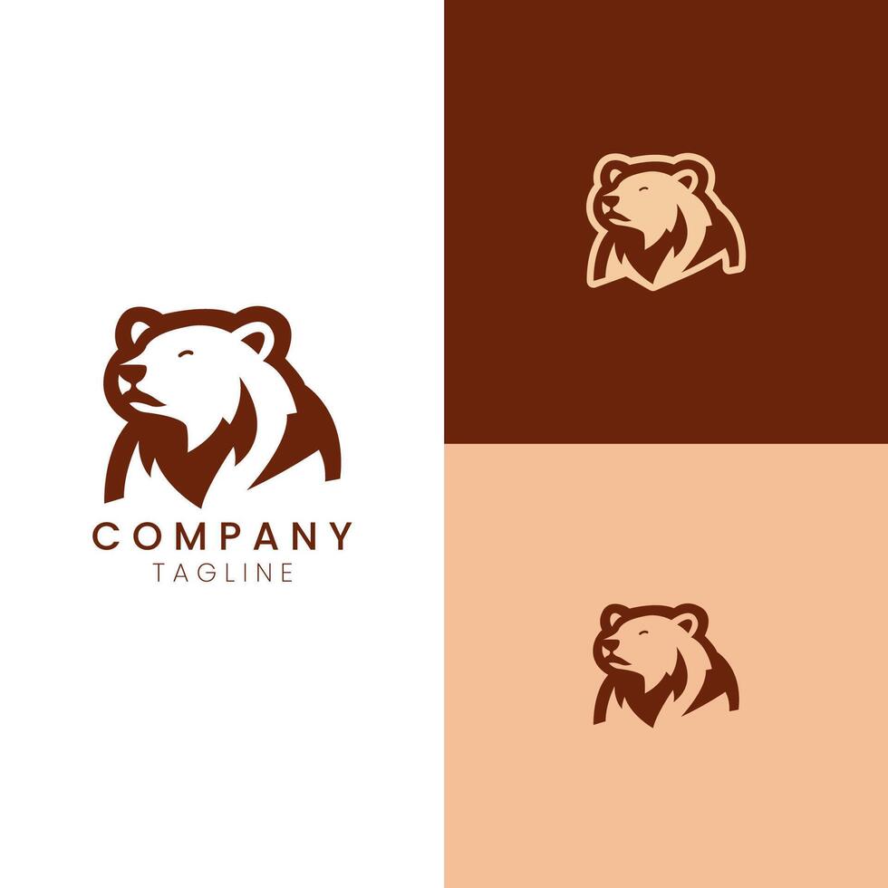 grizzly voor de helft mascotte beer logo vector