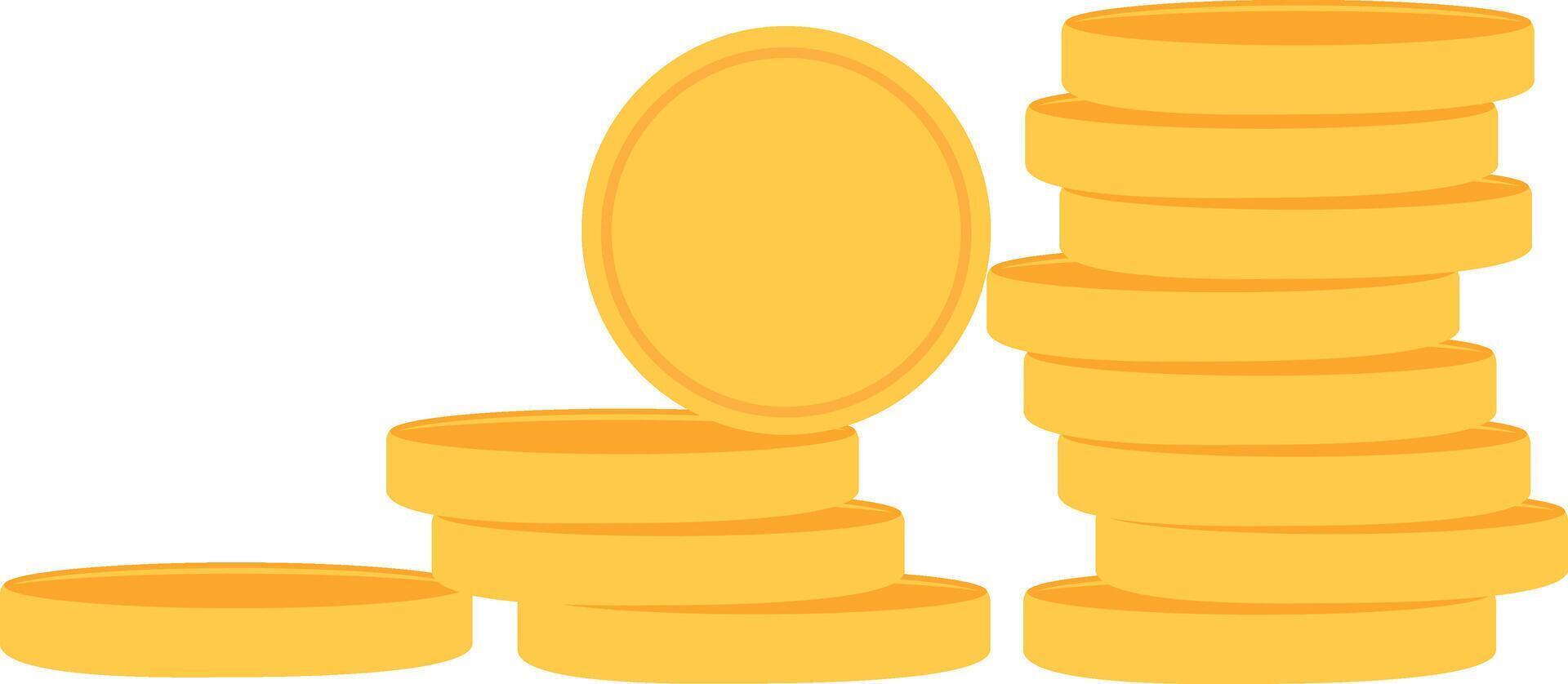 munten stack icoon. munten geld icoon vlak. gouden munt symbool icoon, vector illustratie