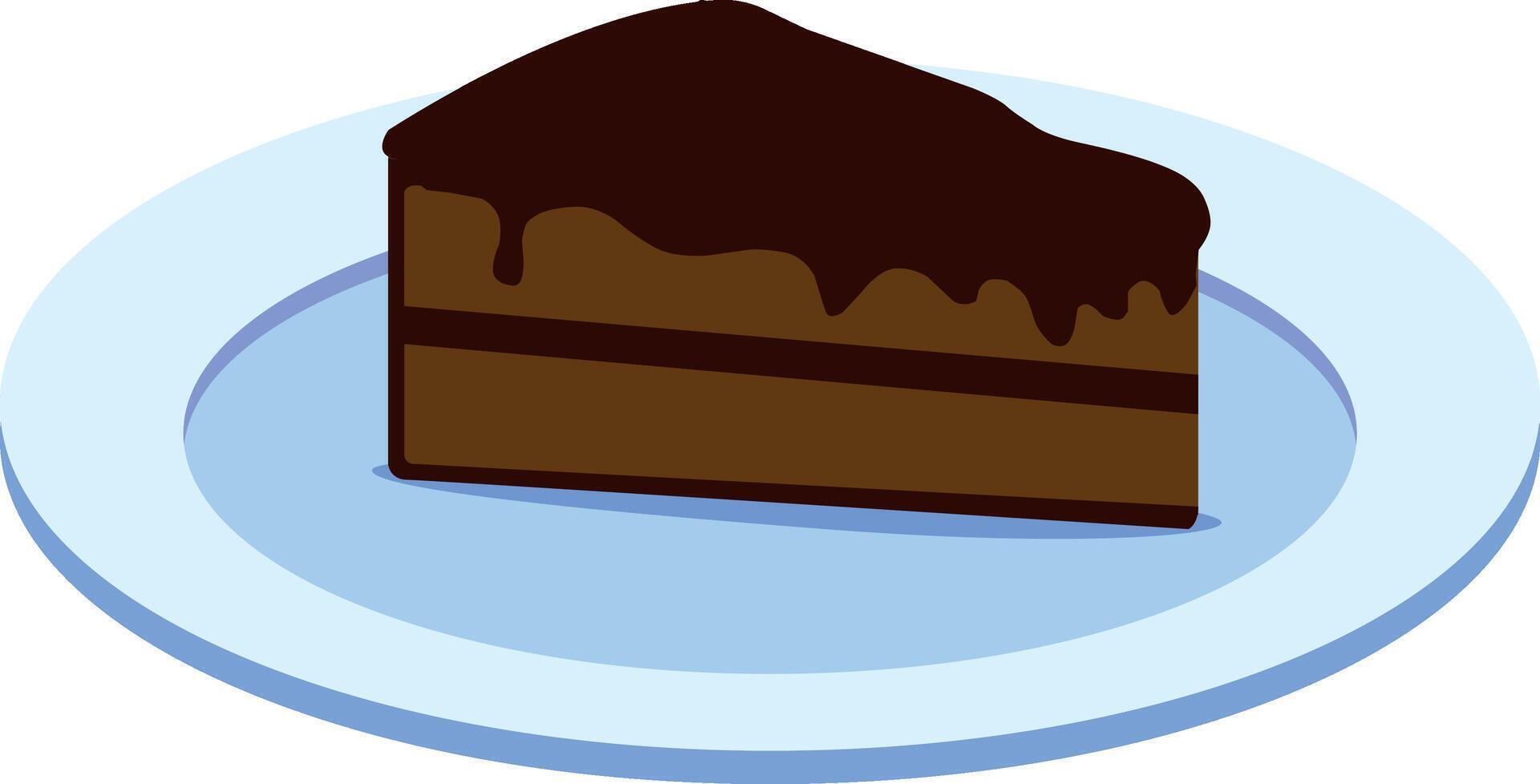 plak chocola taart vector kunst illustratie tekenfilm ontwerp