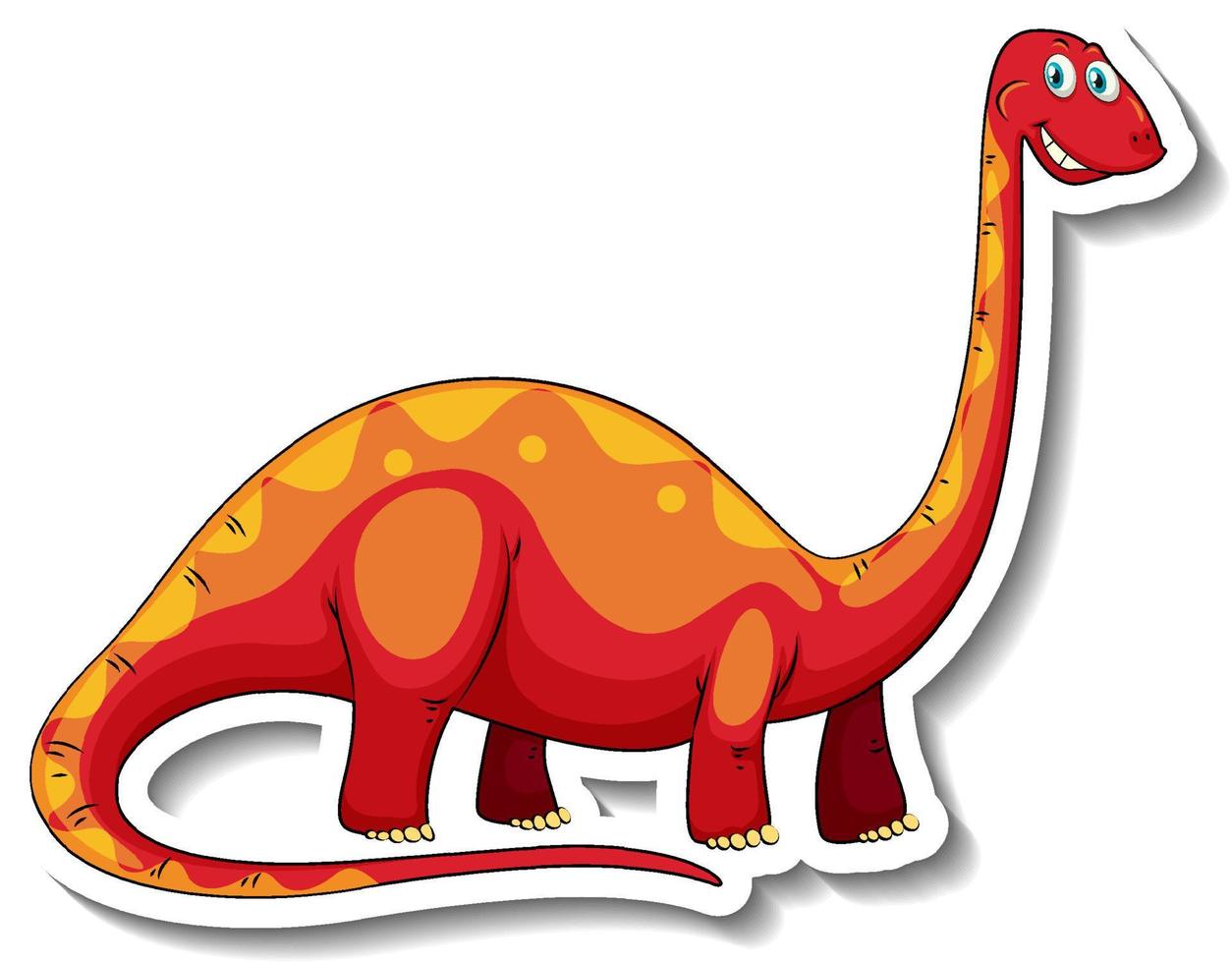 brachiosaurus dinosaurus stripfiguur sticker vector