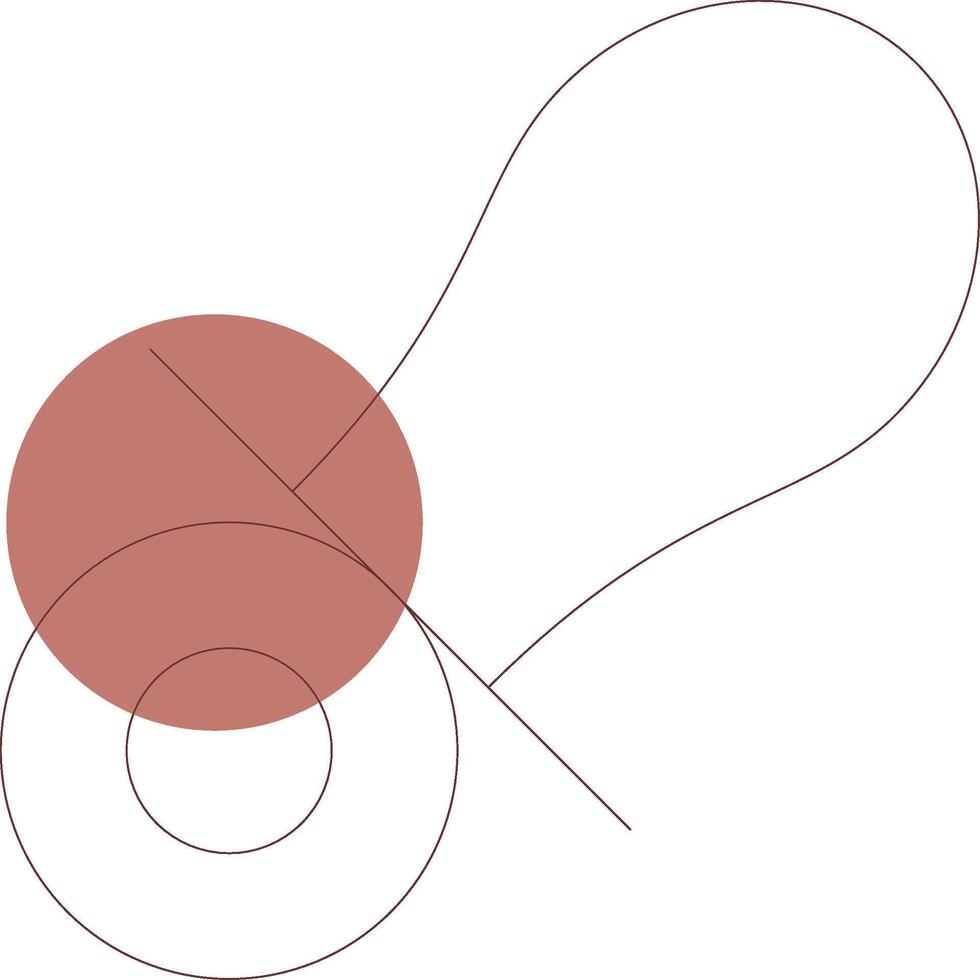 lijn bruin cirkel ontwerp vector