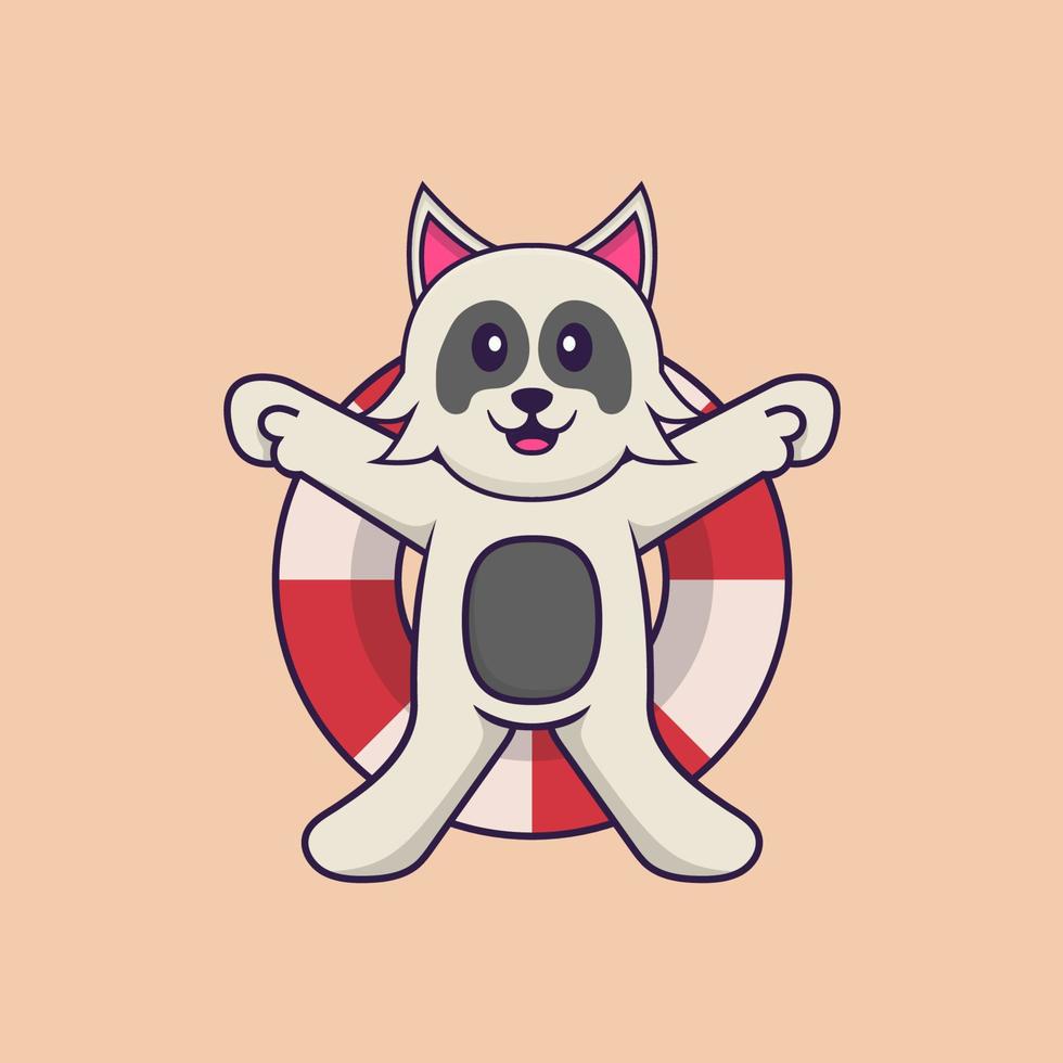 schattige hond cartoon karakter vectorillustratie. vector