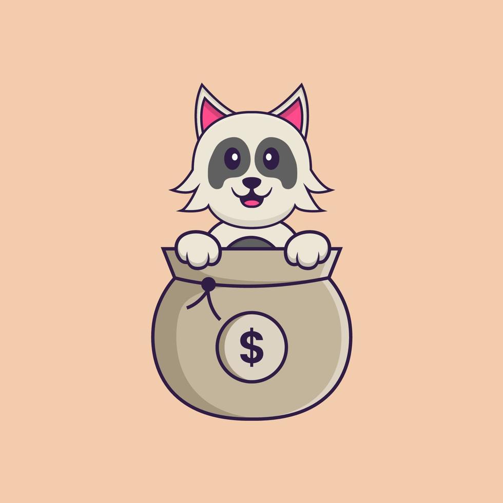 schattige hond cartoon karakter vectorillustratie. vector