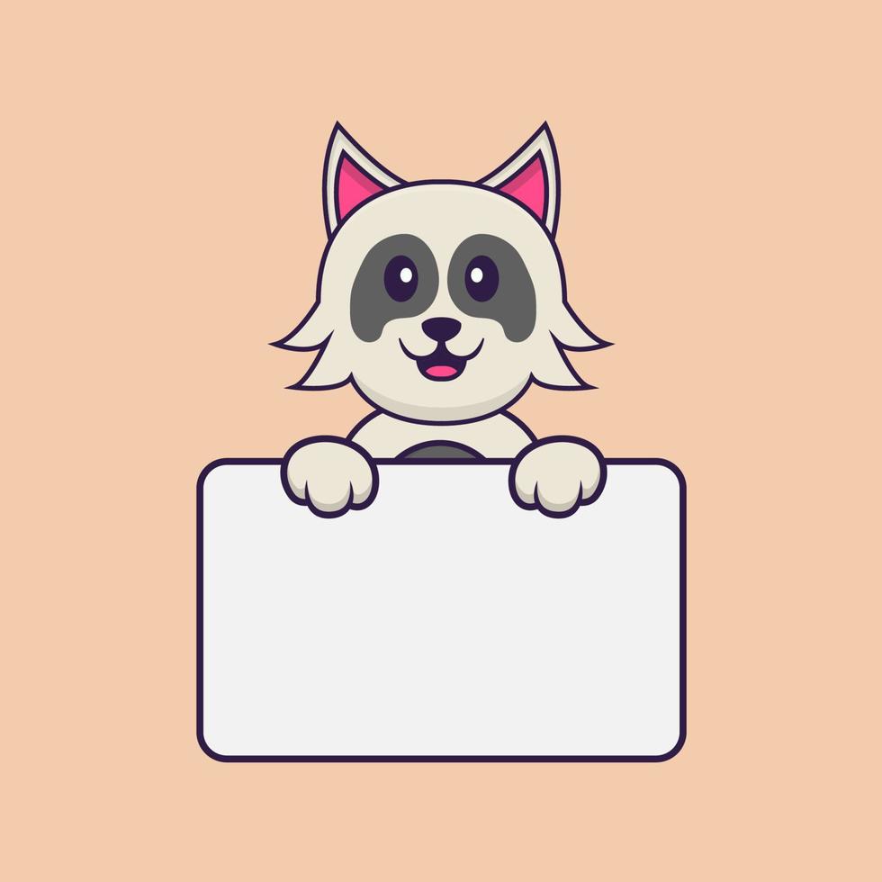 schattige hond cartoon karakter vectorillustratie. vector