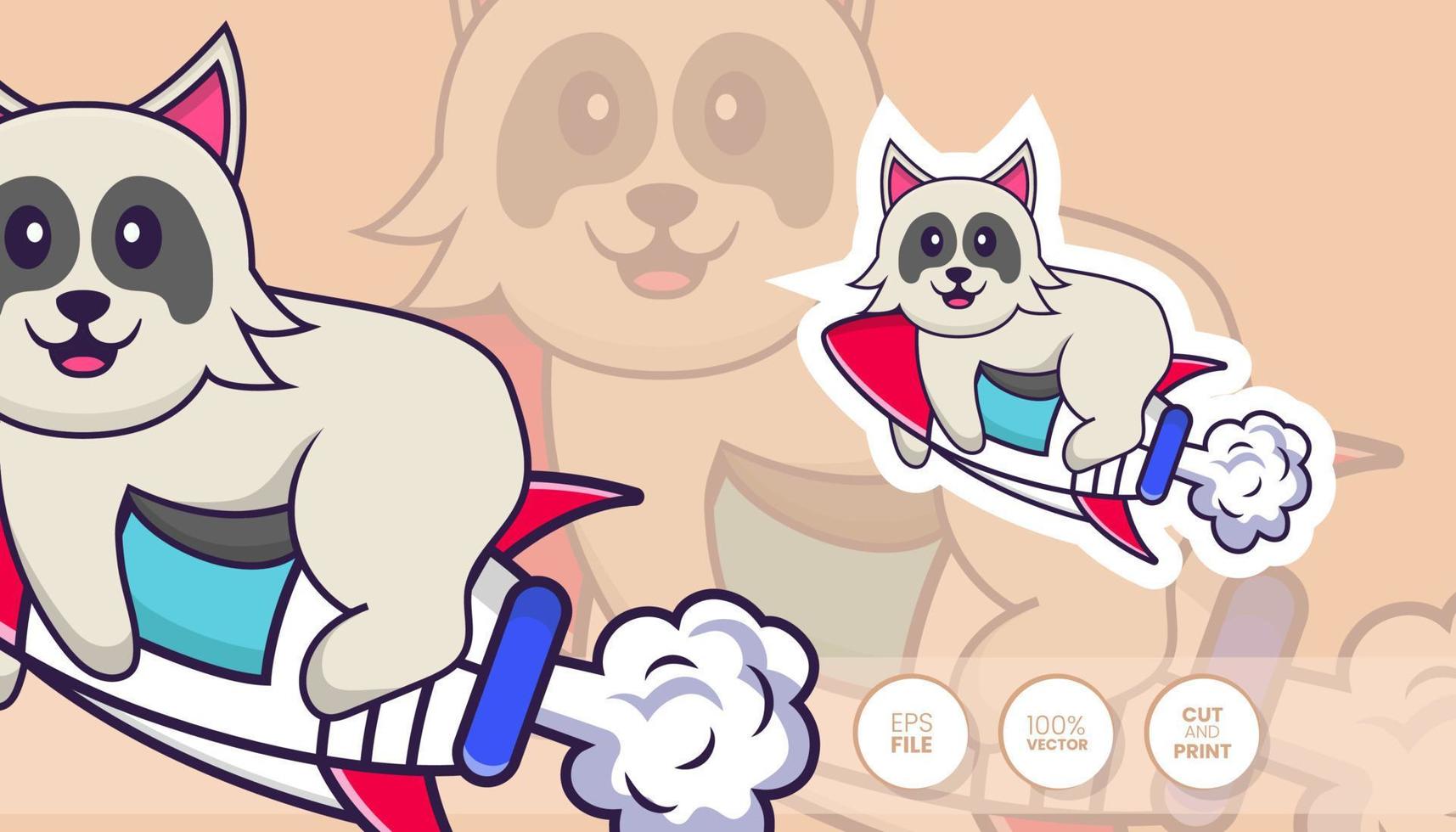 hand getekende illustratie van schattige hond. cartoon karakter concept - stickers vector