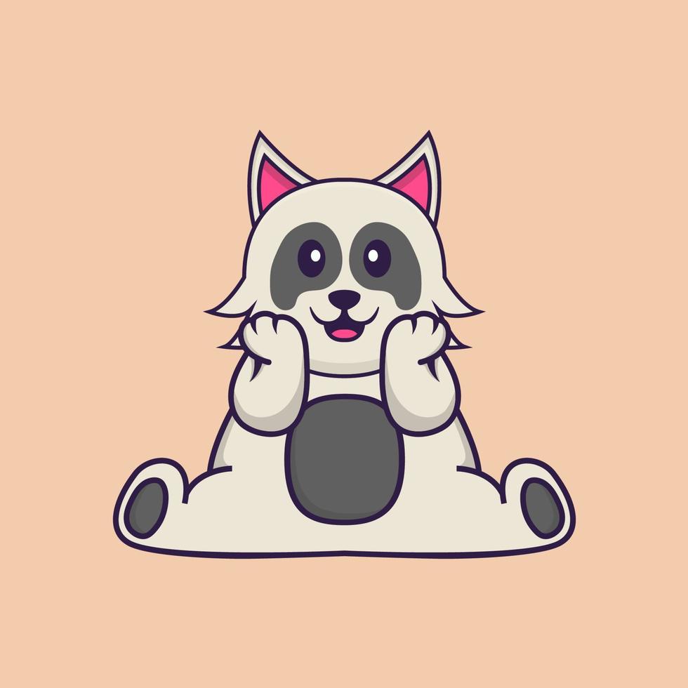 schattige hond cartoon karakter vectorillustratie. vector