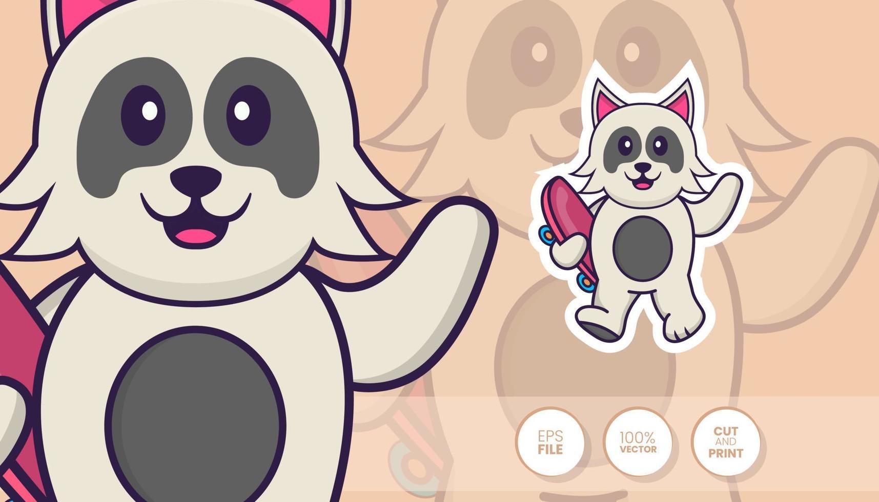 hand getekende illustratie van schattige hond. cartoon karakter concept - stickers vector