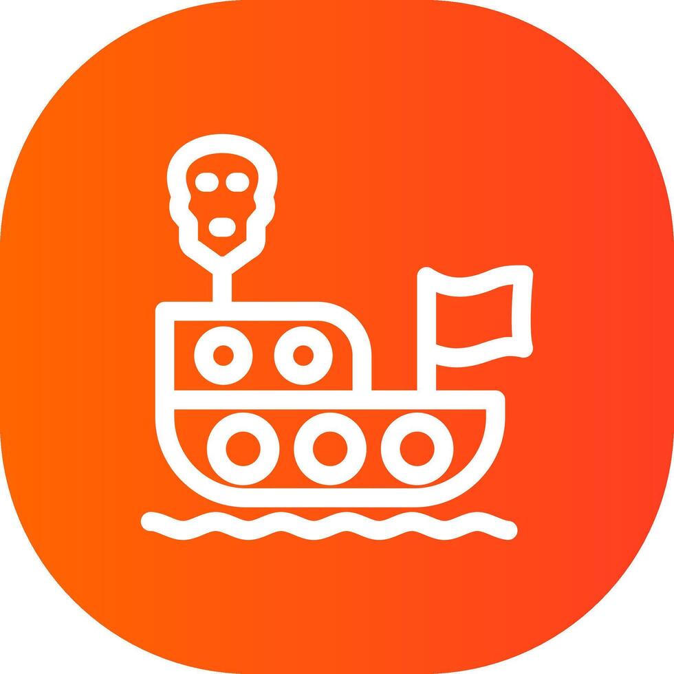 piraten schip creatief icoon ontwerp vector