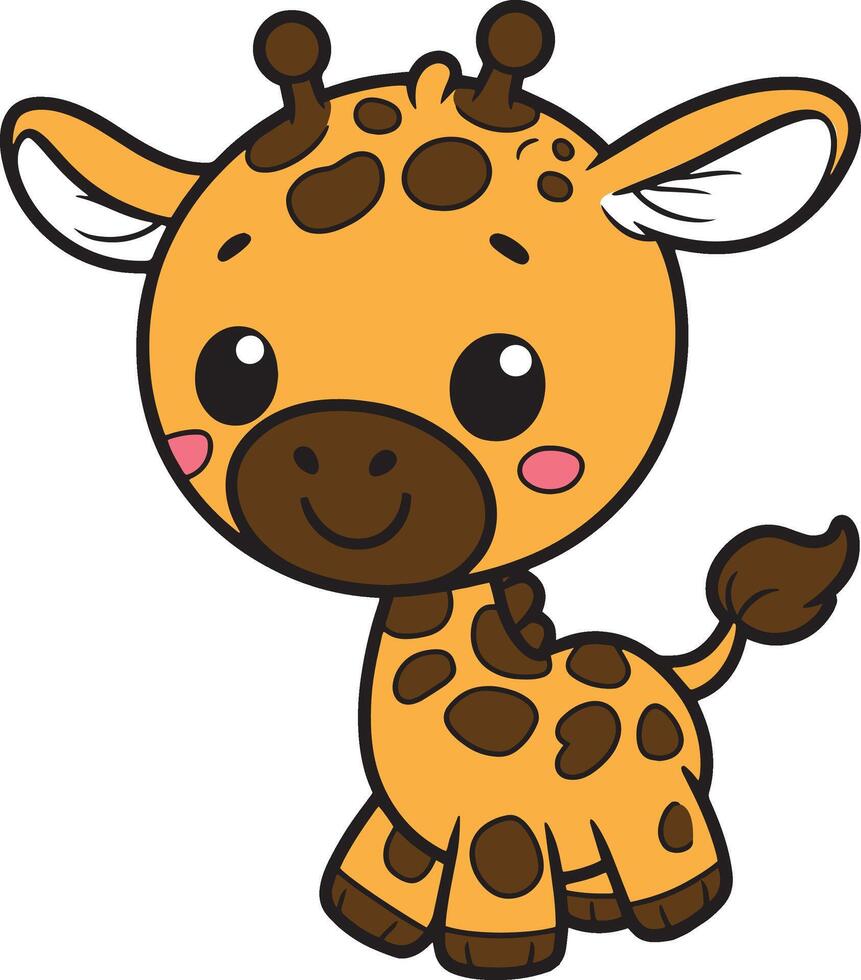 giraffe 2d tekenfilm karakter clip art voor kinderen boek vector