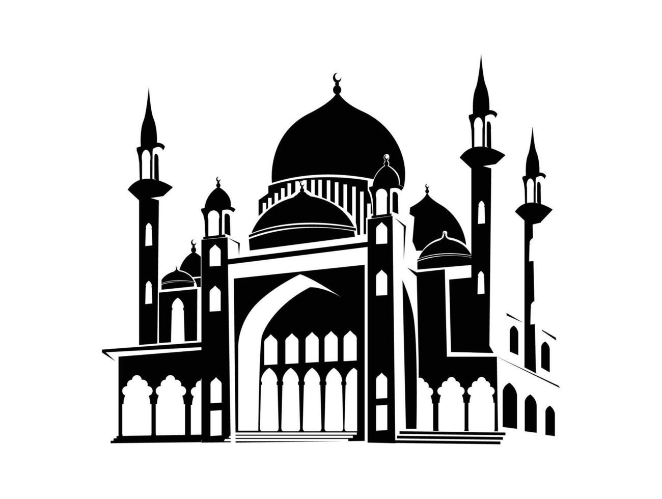 moskee silhouet vector isoleren achtergrond Ramadan kareem