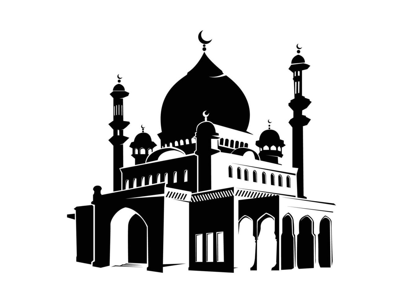 moskee silhouet vector isoleren achtergrond Ramadan kareem
