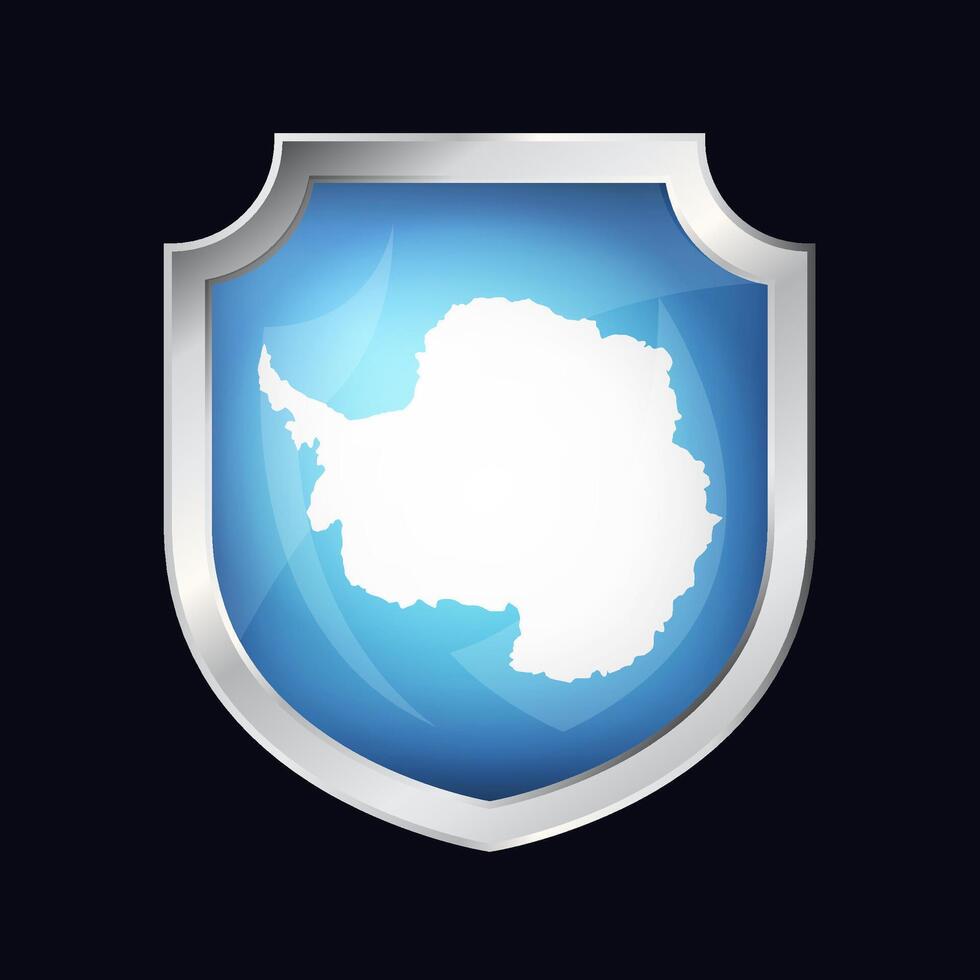 antarctica zilver schild vlag icoon vector