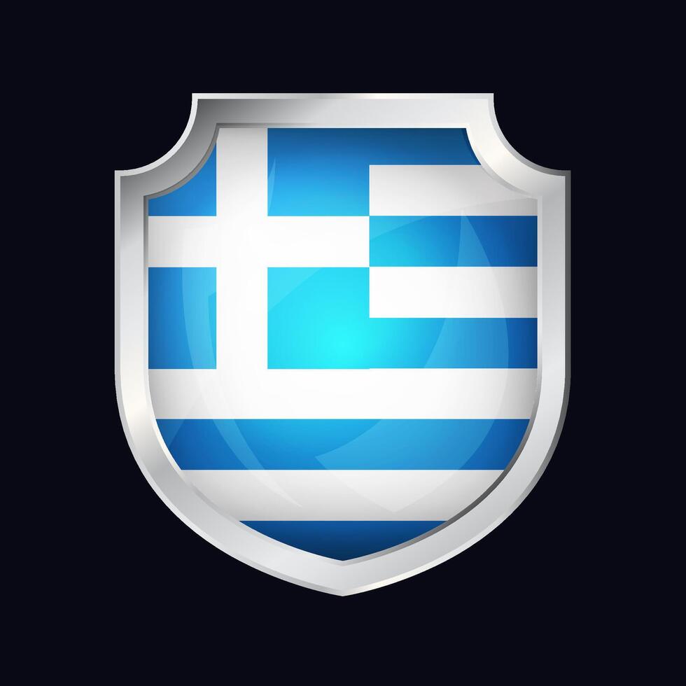 Griekenland zilver schild vlag icoon vector