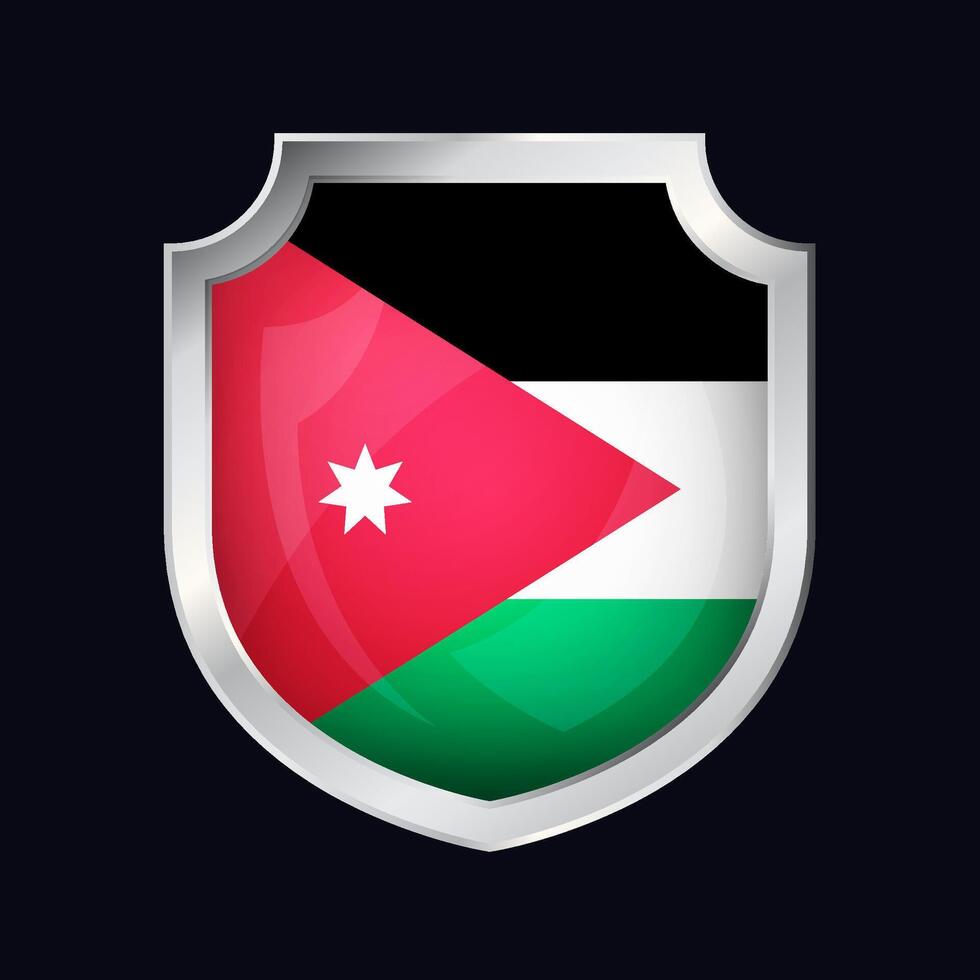 Jordanië zilver schild vlag icoon vector