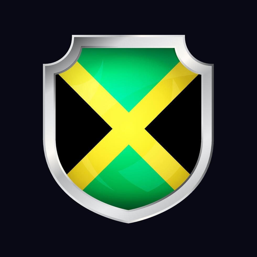 Jamaica zilver schild vlag icoon vector