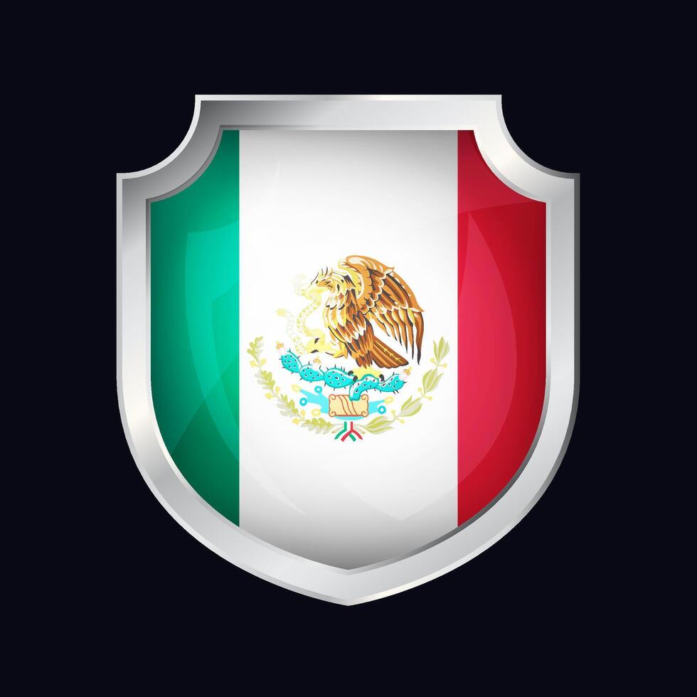 Mexico zilver schild vlag icoon vector