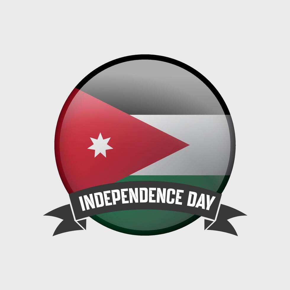 Jordanië ronde onafhankelijkheid dag insigne vector