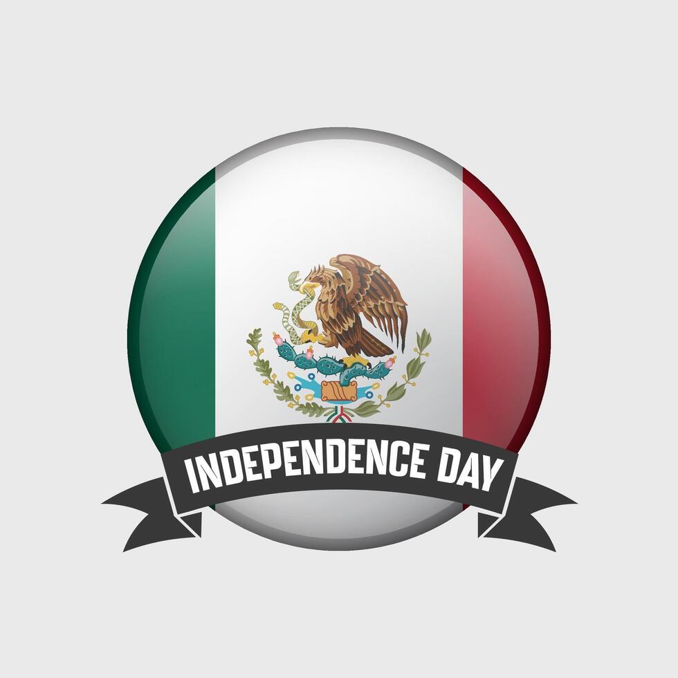 Mexico ronde onafhankelijkheid dag insigne vector