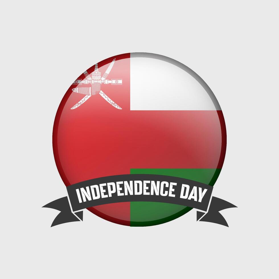Oman ronde onafhankelijkheid dag insigne vector