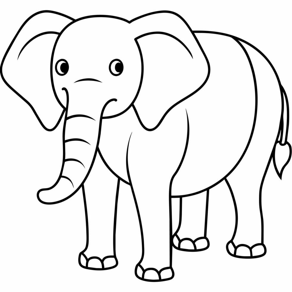 olifant zwart en wit vector illustratie voor kleur boek