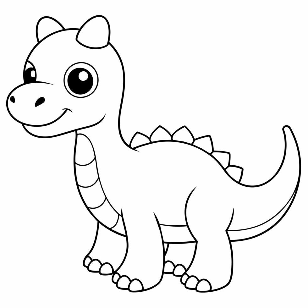 dinosaurus zwart en wit vector illustratie voor kleur boek