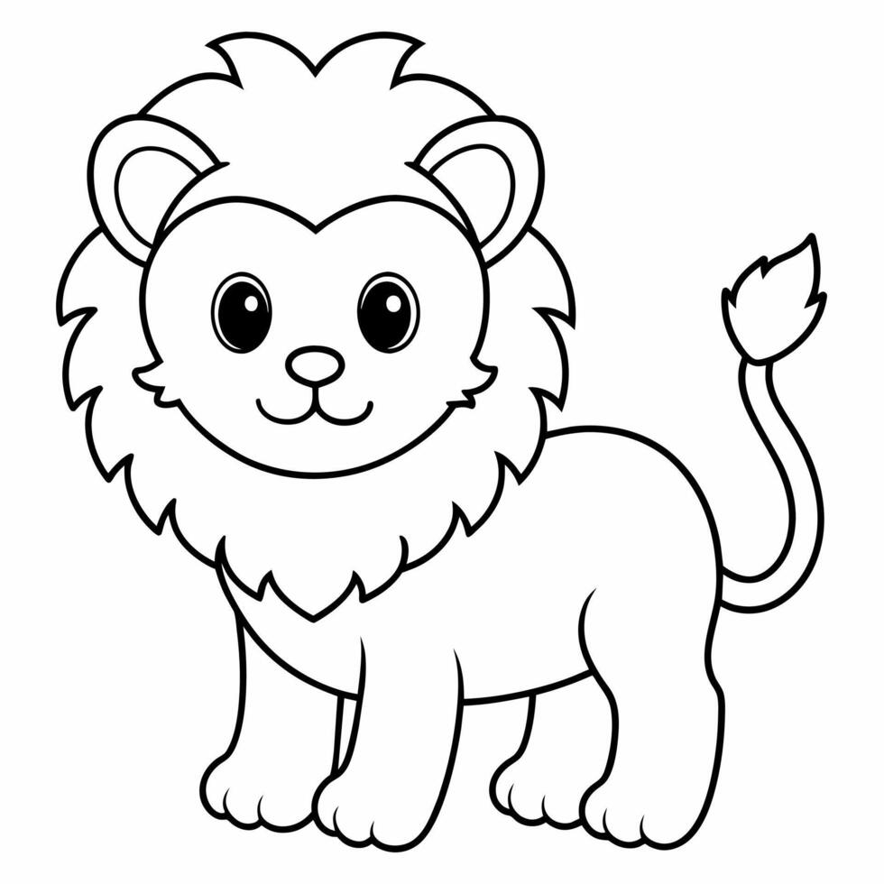 leeuw zwart en wit vector illustratie voor kleur boek