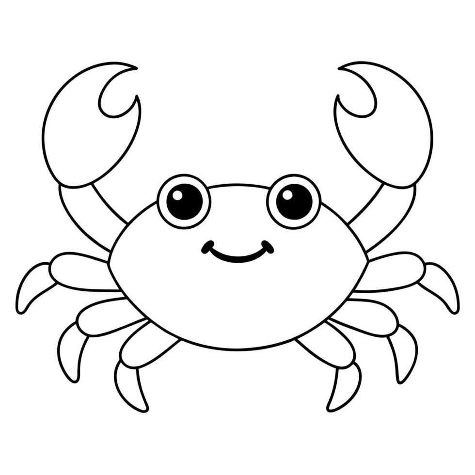 een kleur boek dat shows een gemakkelijk tekening van een krab. vector