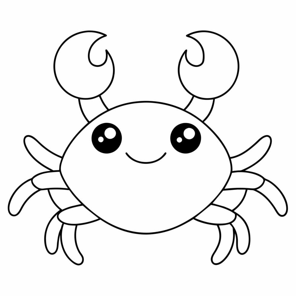 een kleur boek dat shows een gemakkelijk tekening van een krab. vector