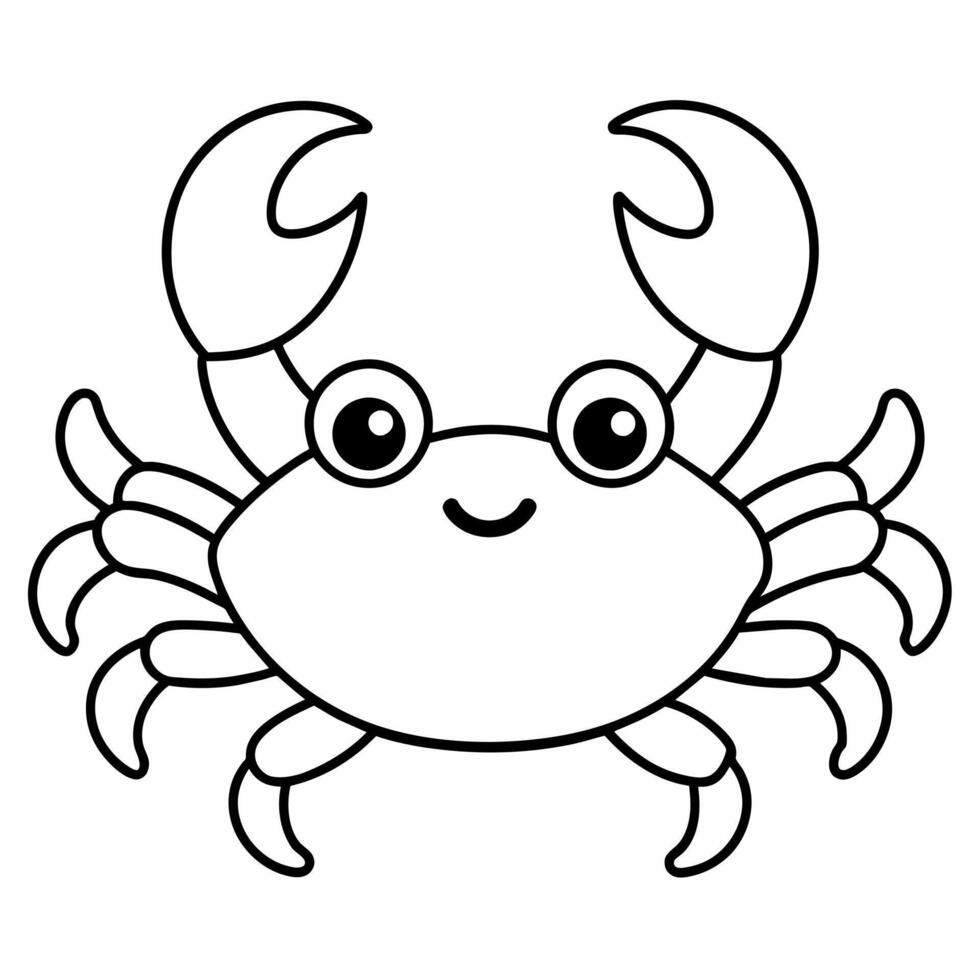 een kleur boek dat shows een gemakkelijk tekening van een krab. vector