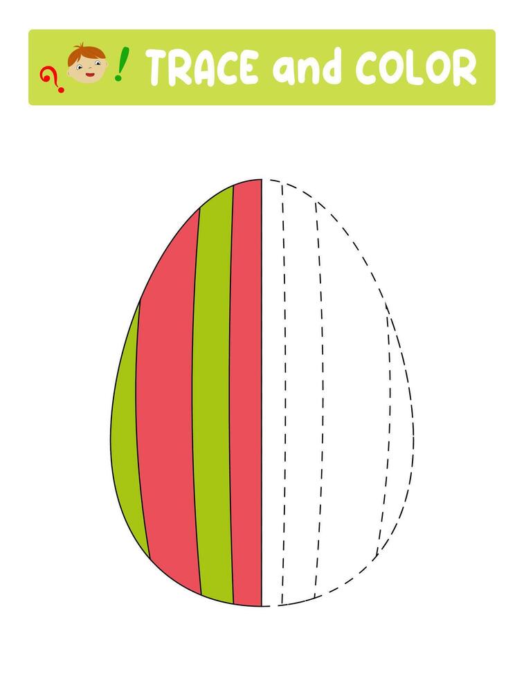 spoor en kleur . vermaak voor kinderen. opleiding vel. werkblad.pasen ei vector