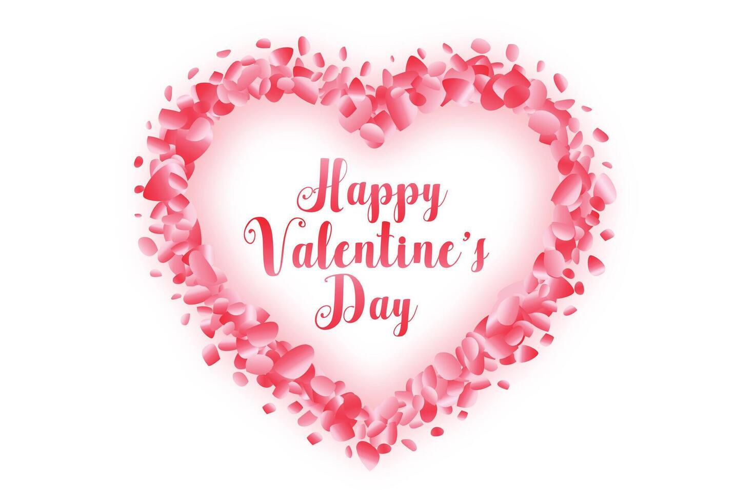 gelukkig valentijnsdag dag hart gemaakt met roos bloemblad vector