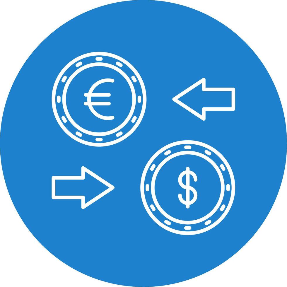 valuta uitwisseling lijn cirkel kleur icoon vector