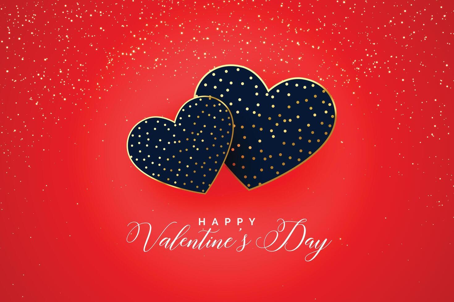 gelukkig valentijnsdag dag twee sparkles harten achtergrond vector