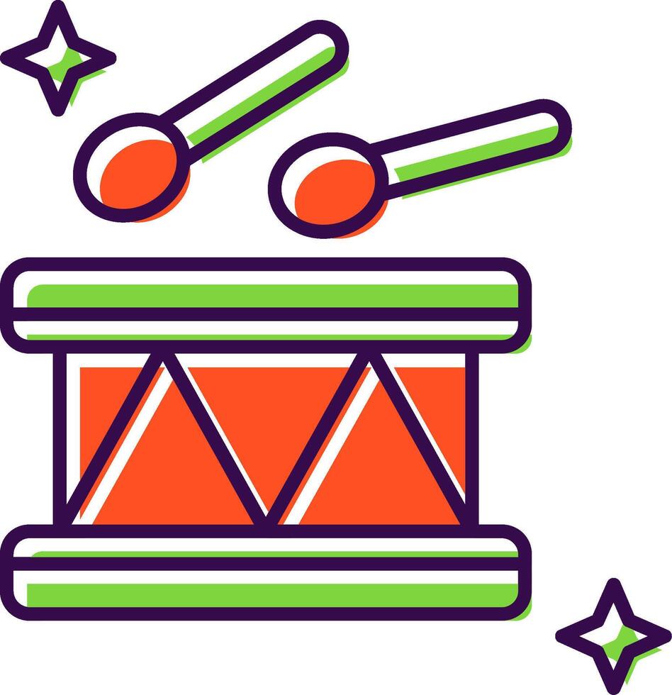 trommel gevulde icoon vector