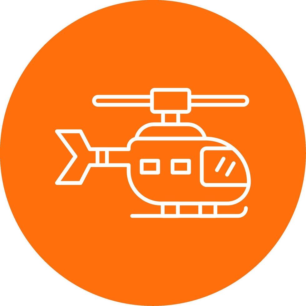 helikopter lijn cirkel kleur icoon vector