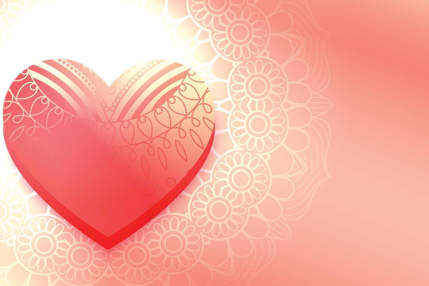 glimmend decoratief hart mooi Valentijn dag achtergrond vector