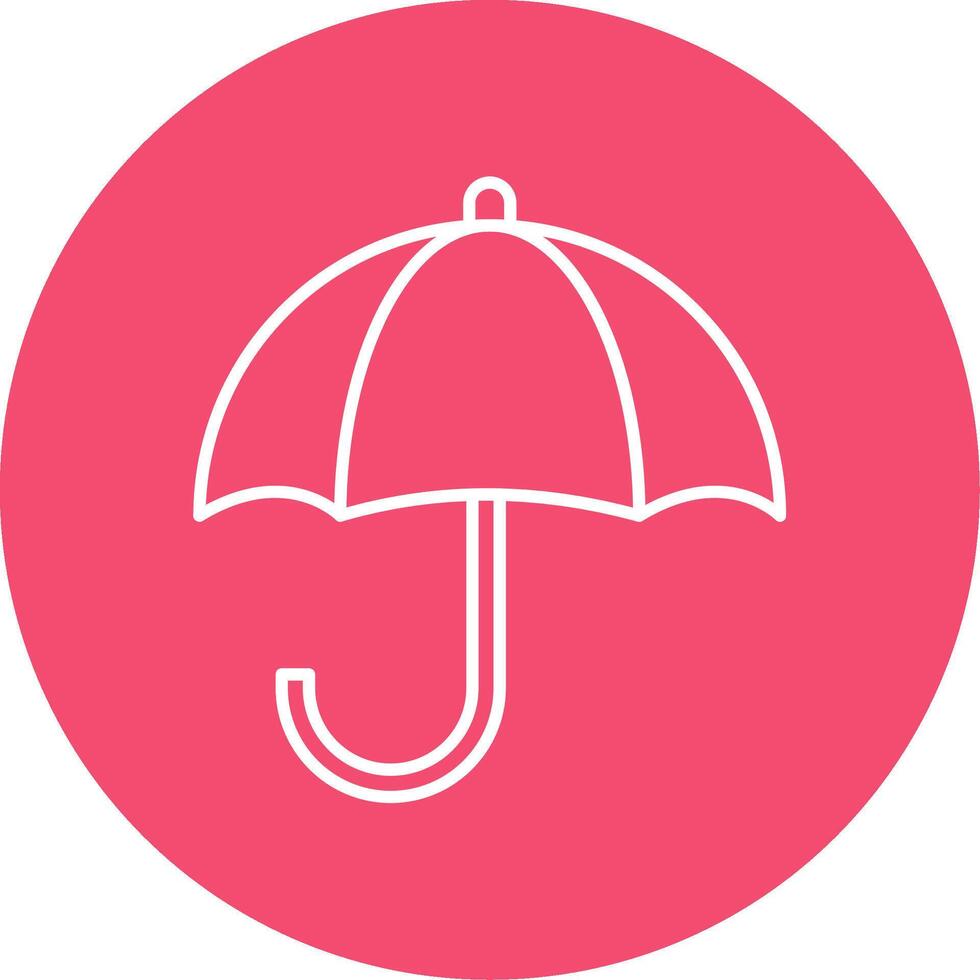 paraplu lijn cirkel kleur icoon vector