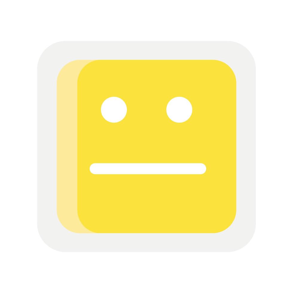 geel emoji vierkant ongelukkig gezicht icoon vector