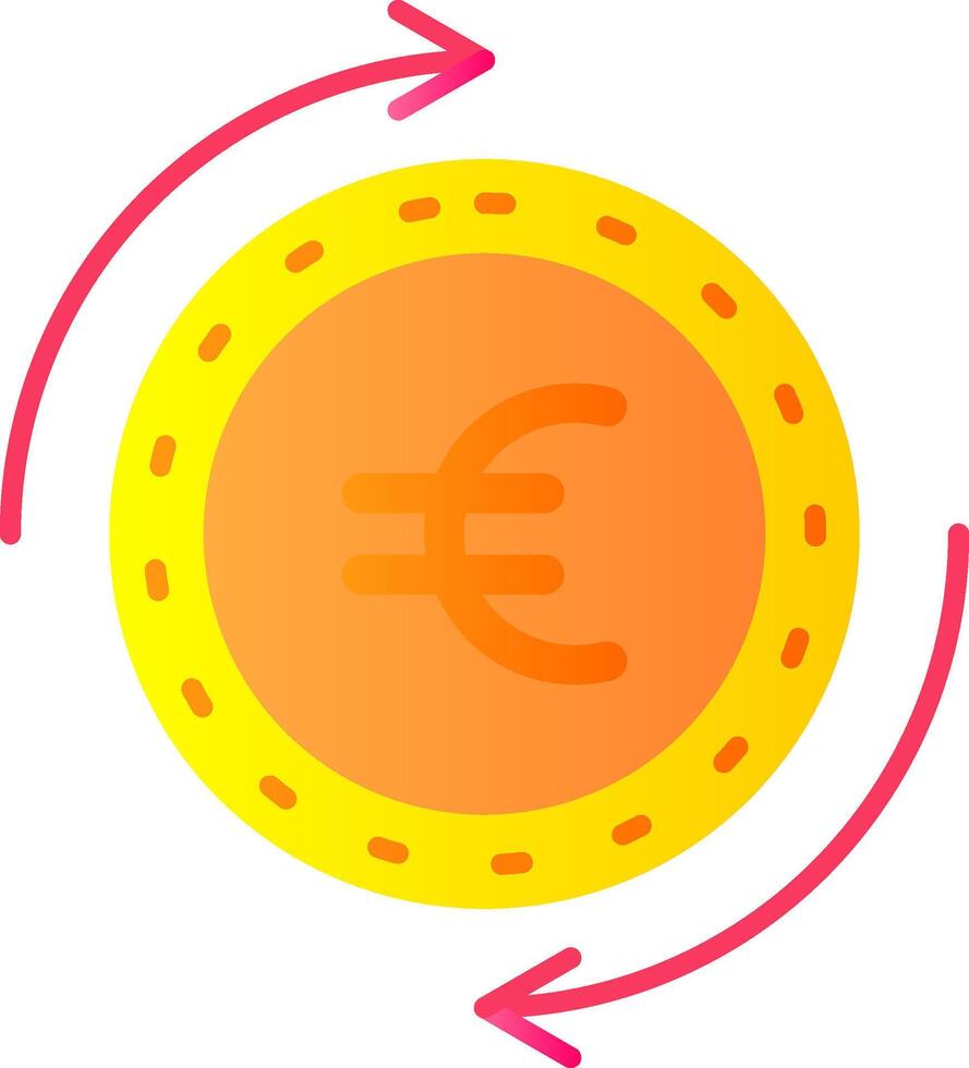 euro vlak helling icoon vector