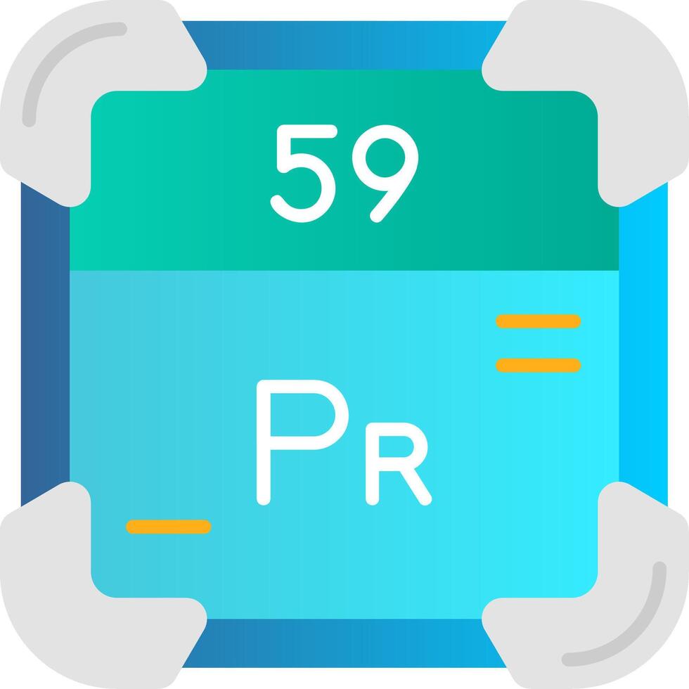 praseodymium vlak helling icoon vector