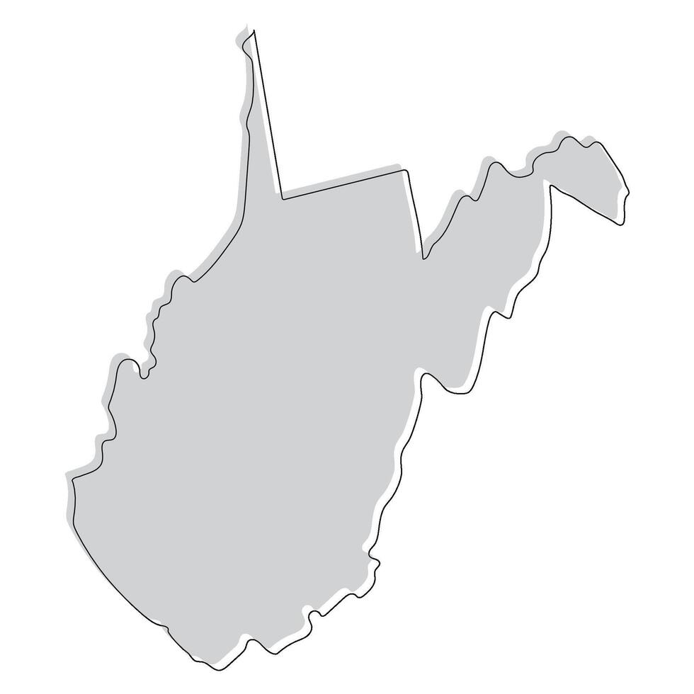 west Virginia kaart in set. Verenigde Staten van Amerika staat kaart. vector