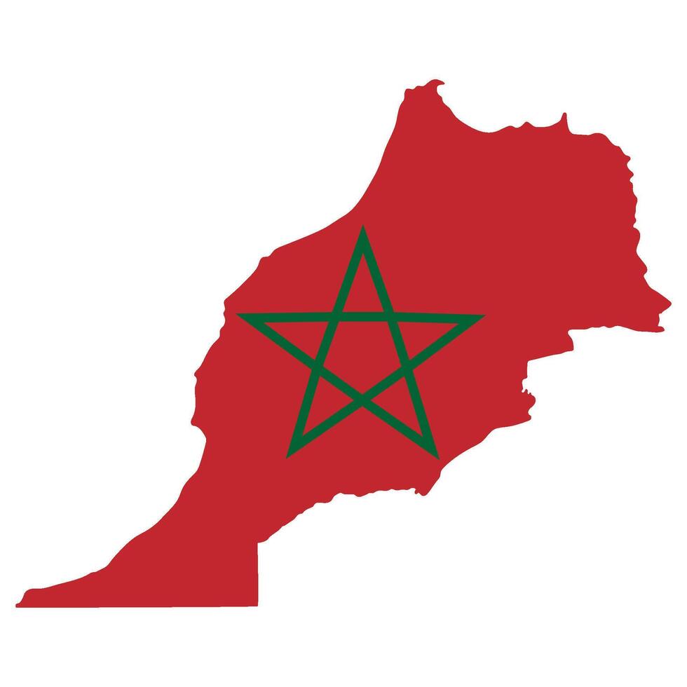 kaart van Marokko met nationaal vlag van Marokko vector