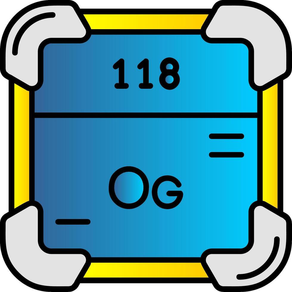 oganesson gevulde helling icoon vector