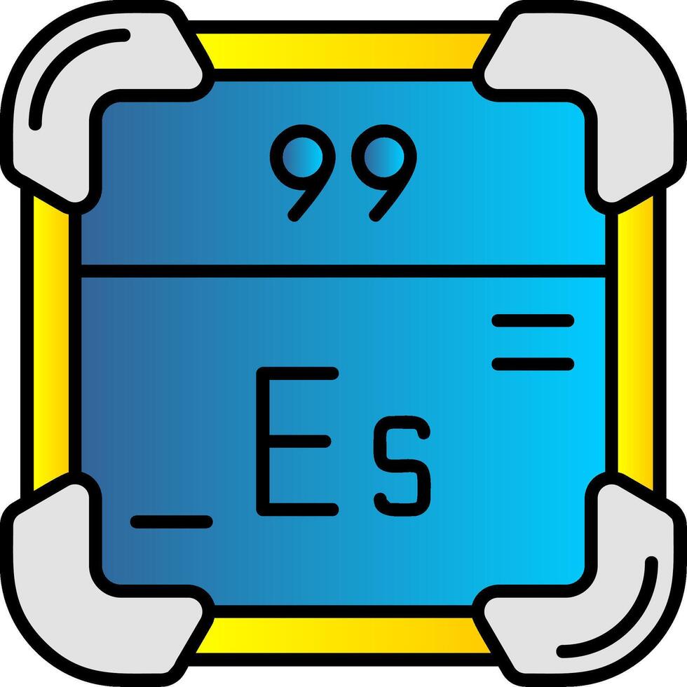 einsteinium gevulde helling icoon vector