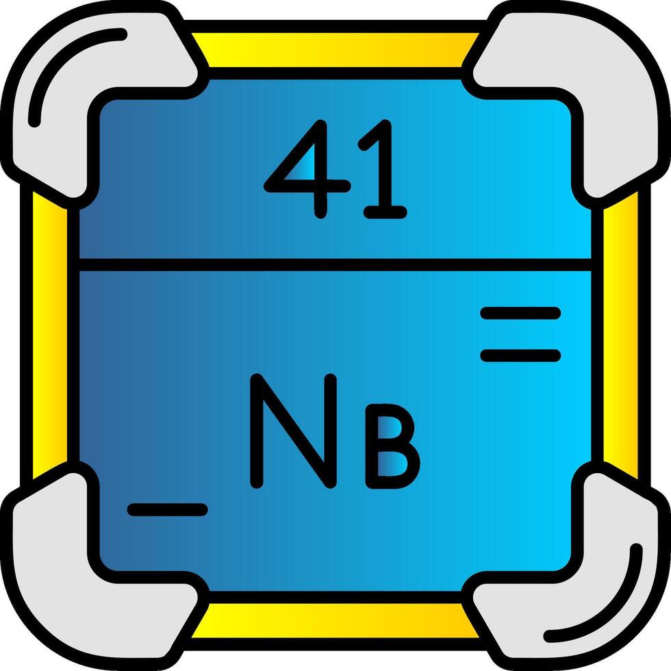 niobium gevulde helling icoon vector