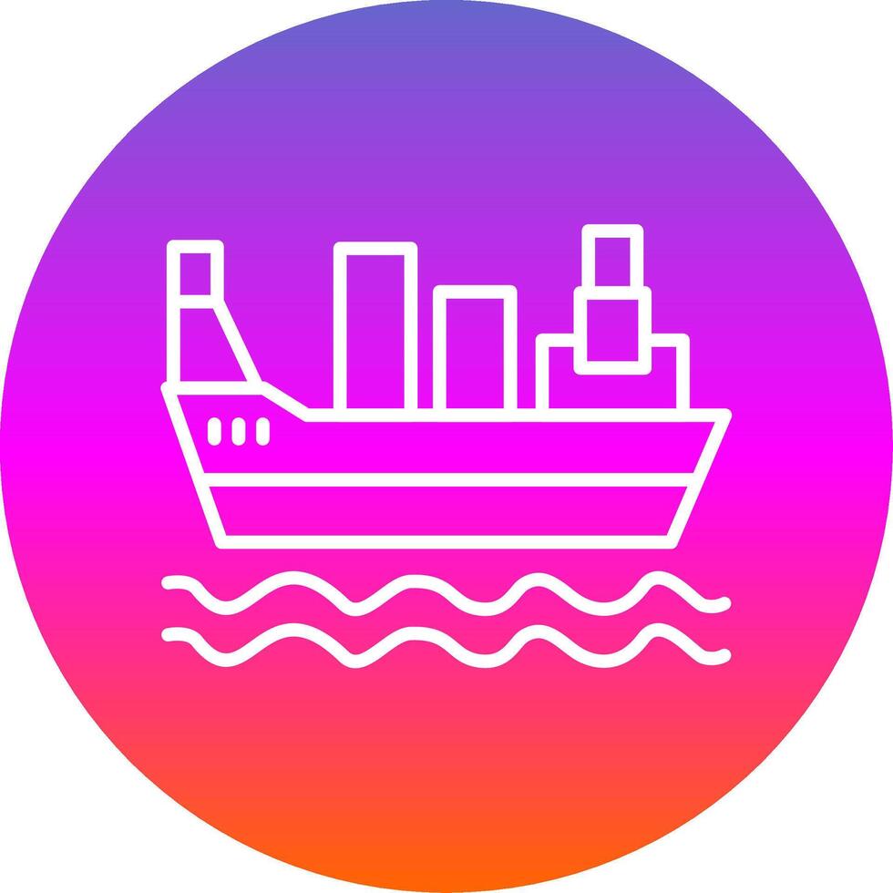 lading schip lijn helling cirkel icoon vector