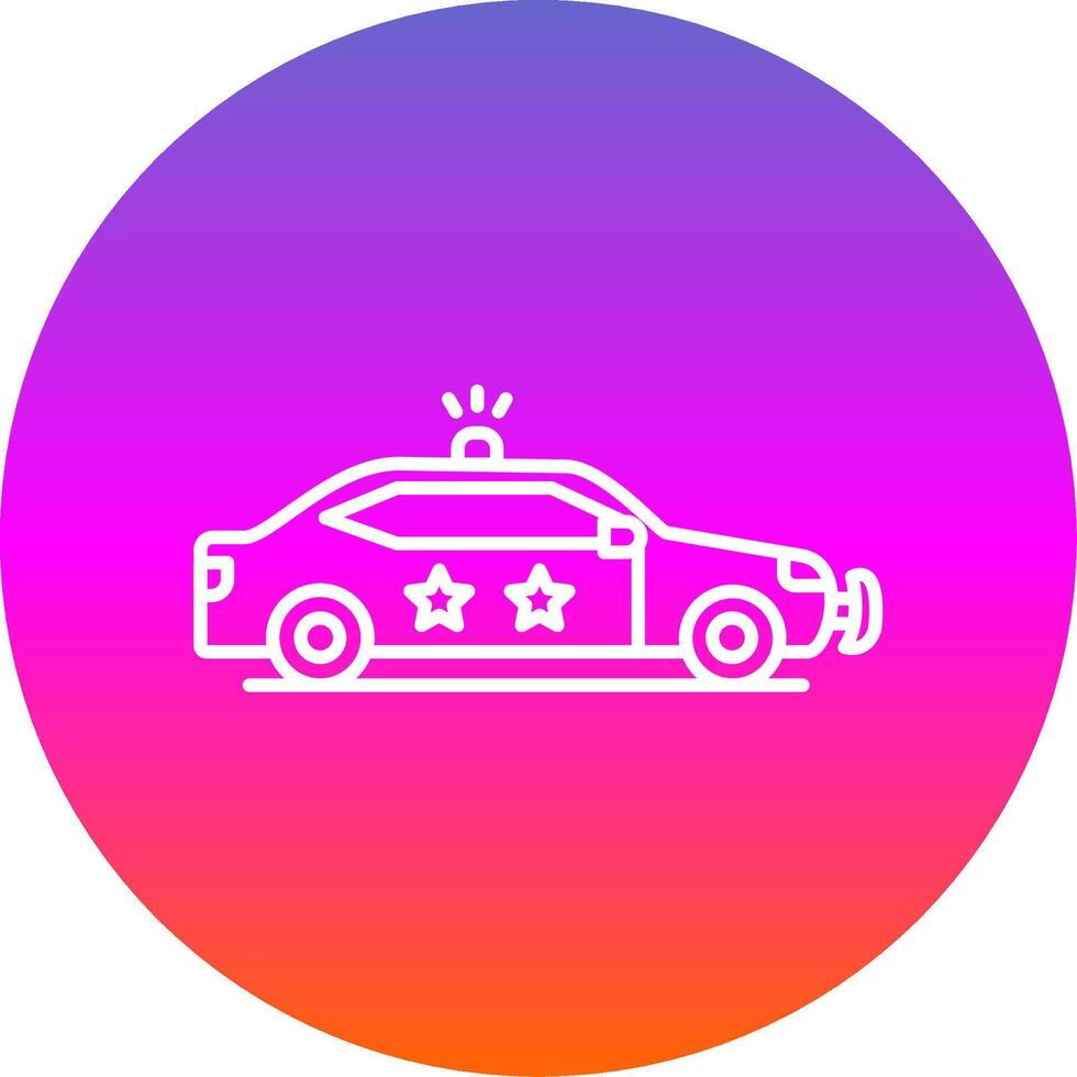 Politie auto lijn helling cirkel icoon vector
