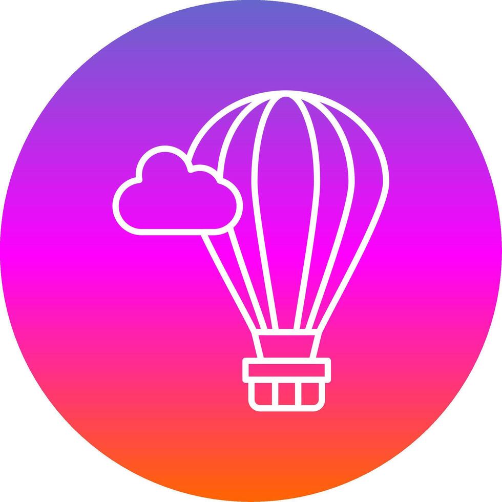 heet lucht ballon lijn helling cirkel icoon vector