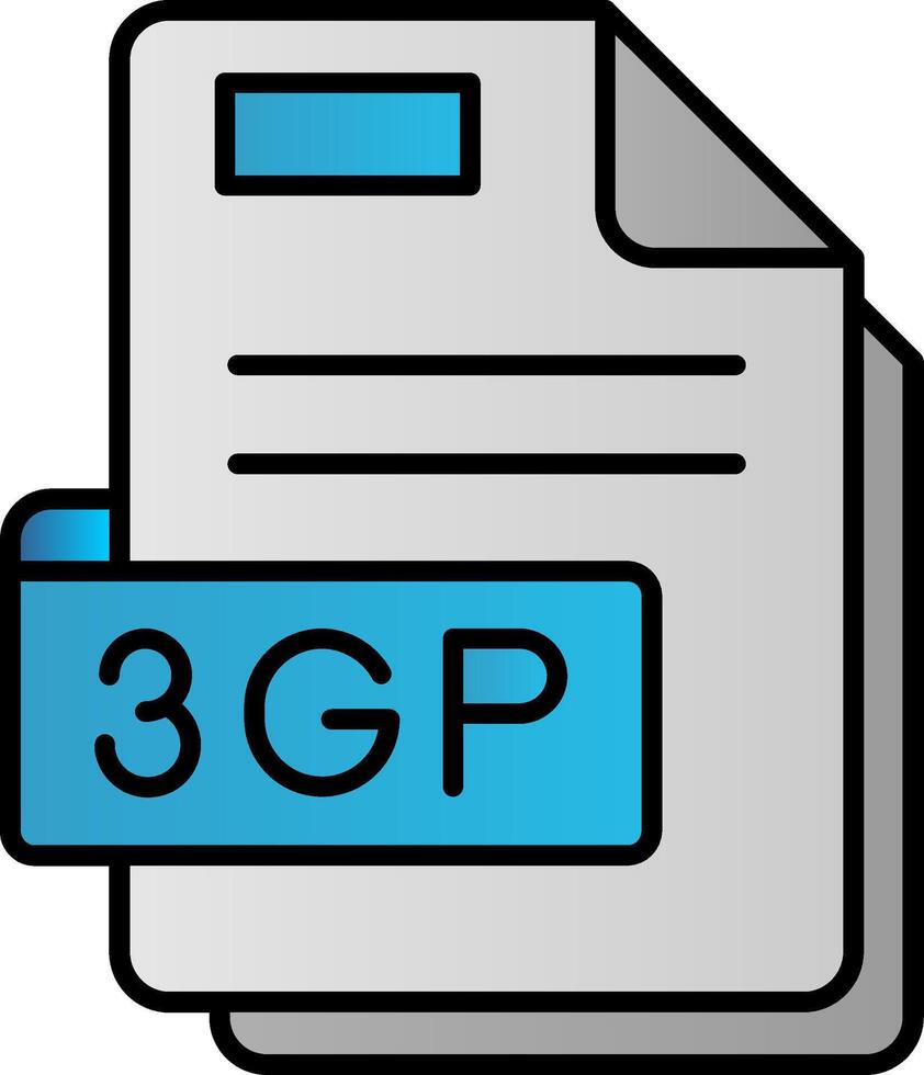 3gp gevulde helling icoon vector